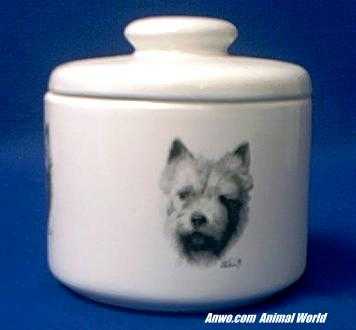 norwich terrier jar porcelain
