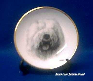 old english sheepdog plate porcelain