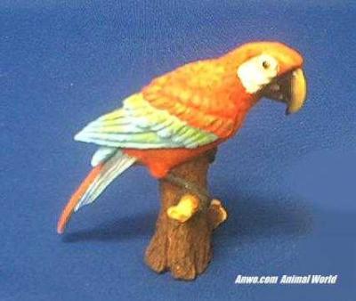 parrot figurine red macaw