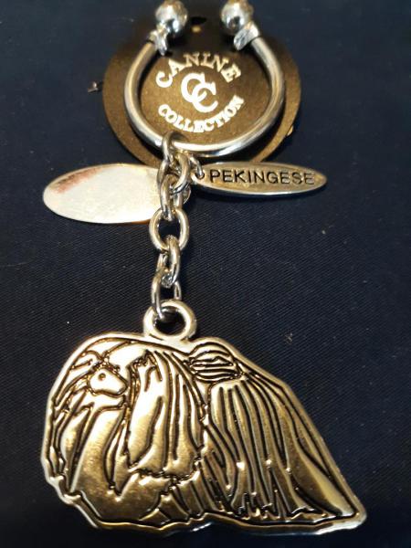 Pekingese Keychain Silver