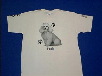 poodle white t shirt