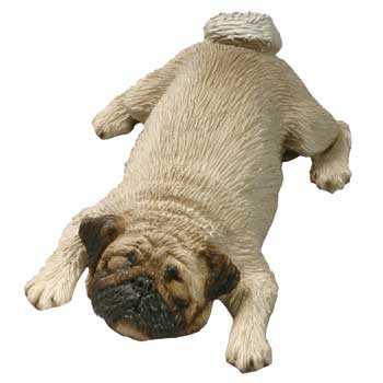 pooping pug figurine