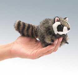 raccoon finger puppet