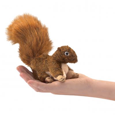 Red Chipmunk with Acorn Finger Puppet