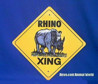 Rhino Crossing Sign at Anwo.com Animal World®