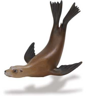 sea lion toy swimming