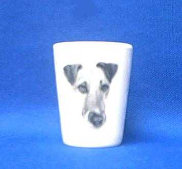 smooth fox terrier shot glass