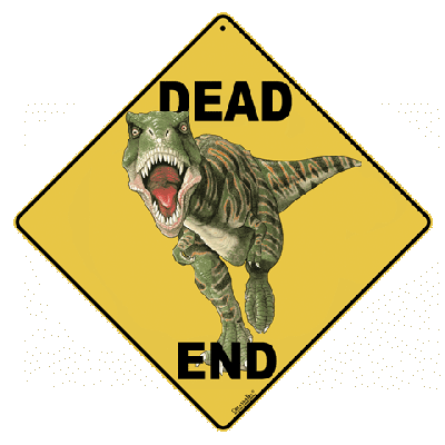 T Rex Crossing Sign Dead End