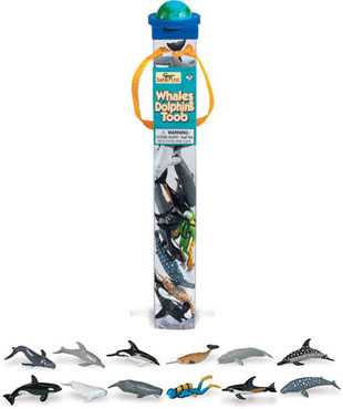 whales dolphins toy tube assortment