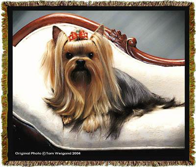 yorkshire terrier blanket throw tapestry afghan