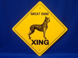 Great Dane Cropped Ear Crossing Sign
