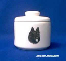 belgian shepherd jar porcelain