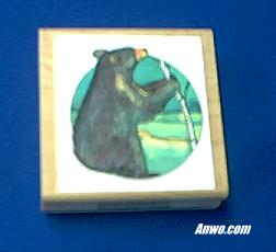 black bear rubber stamp