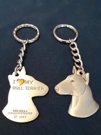 Bull Terrier Keychain Rawwcliffe Pewter
