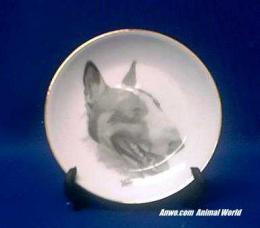 bull terrier plate porcelain