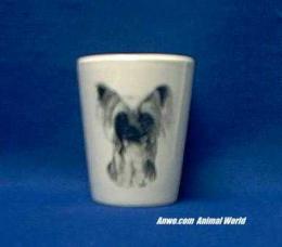 chinese crested shot glass