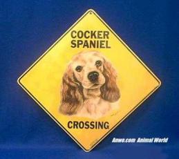 cocker spaniel crossing sign color