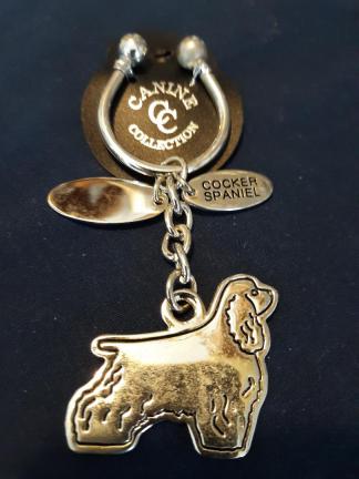 Cocker Spaniel Keychain Silver