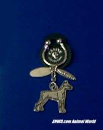doberman keychain silver