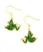 green frog earrings french curve