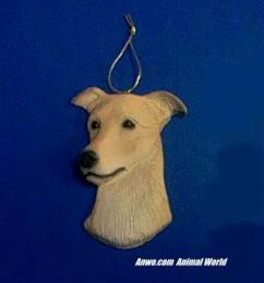 greyhound christmas ornament face
