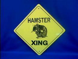 hamster crossing sign