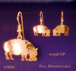 hippo earrings