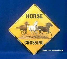 horse crossing sign color