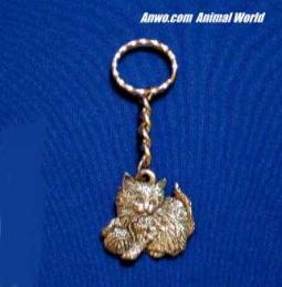 kitten keychain pewter cat