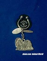 lhasa apso keychain silver