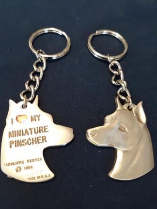 Miniature Pinscher Keychain Rawcliffe Pewter