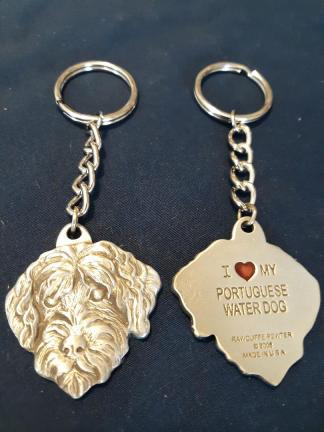 Portuguese Water Dog Keychain Rawcliffe Pewter