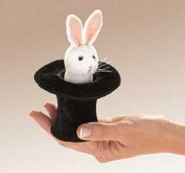 rabbit in hat finger puppet
