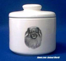 tibetan spaniel jar porcelain