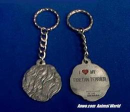 tibetan terrier keychain pewter usa