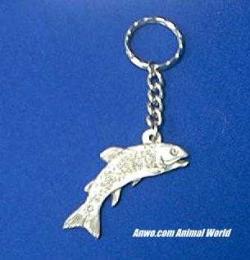 trout fish keychain pewter