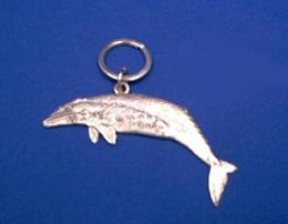 whale keychain pewter grey whale