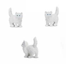 white kitten toy mini good luck miniature